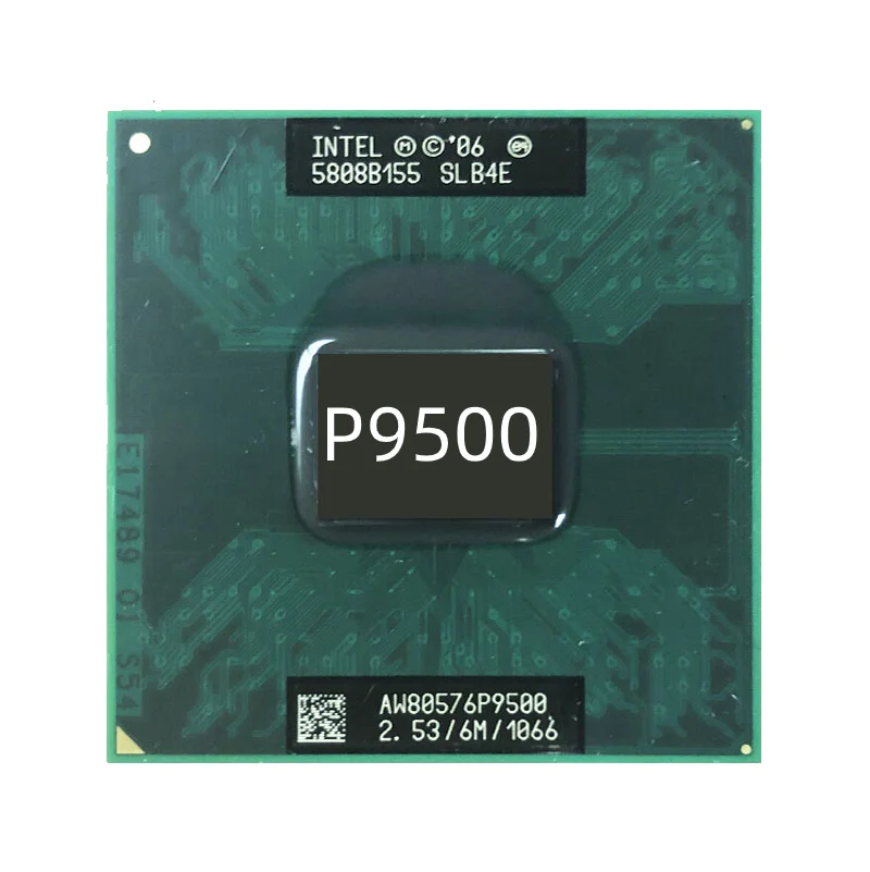 

Intel Core 2 Duo Mobile P9500 SLB4E SLGE8 2.5 GHz Dual-Core Dual-Thread CPU Processor 6M 25W Socket P
