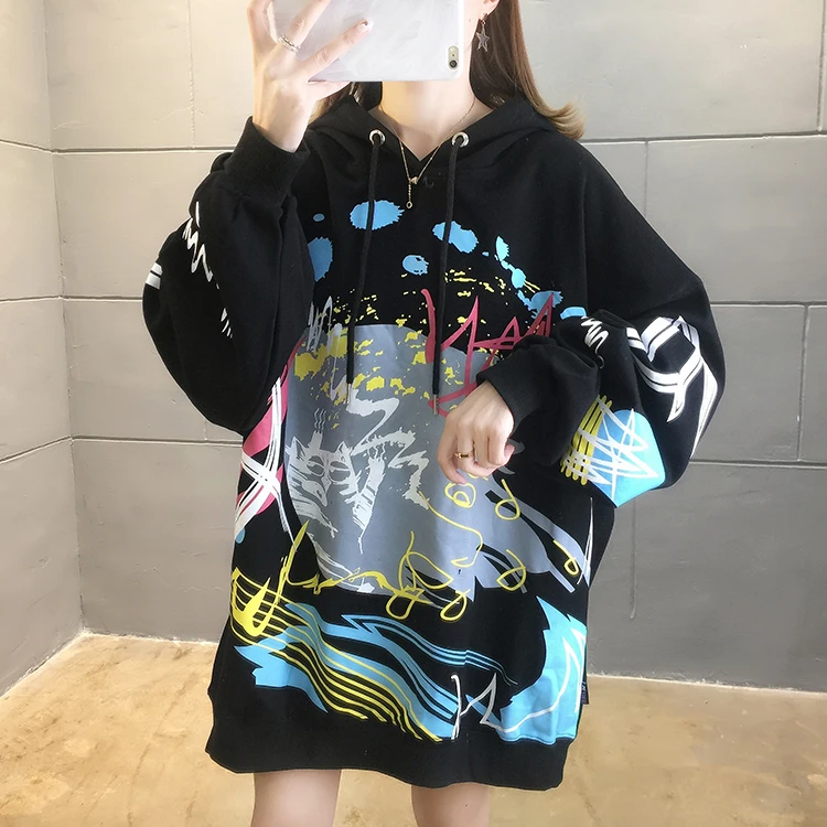 

r Hooded Sweatshirt Ladies Top Tee Shirt Tunics 6XL 5XL Plus Size Women Autumn Fashion Print Hoodies Casual Loose Pullove