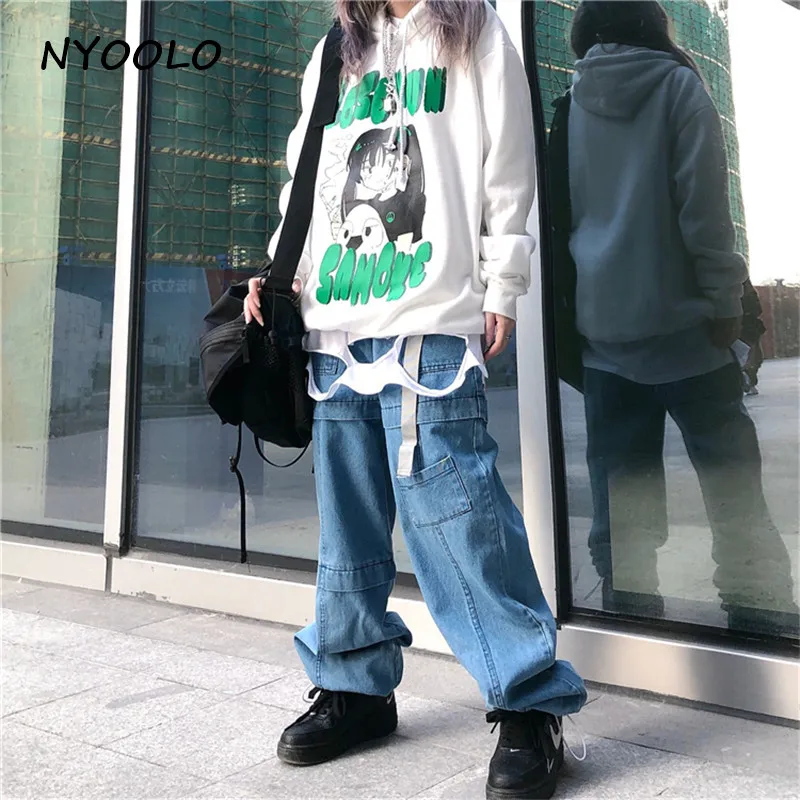 NYOOLO Harajuku стиль аниме девушка буквы печати Свободные теплые толстовки осень зима с капюшоном плюс бархат пуловер Толстовка для женщин мужчин