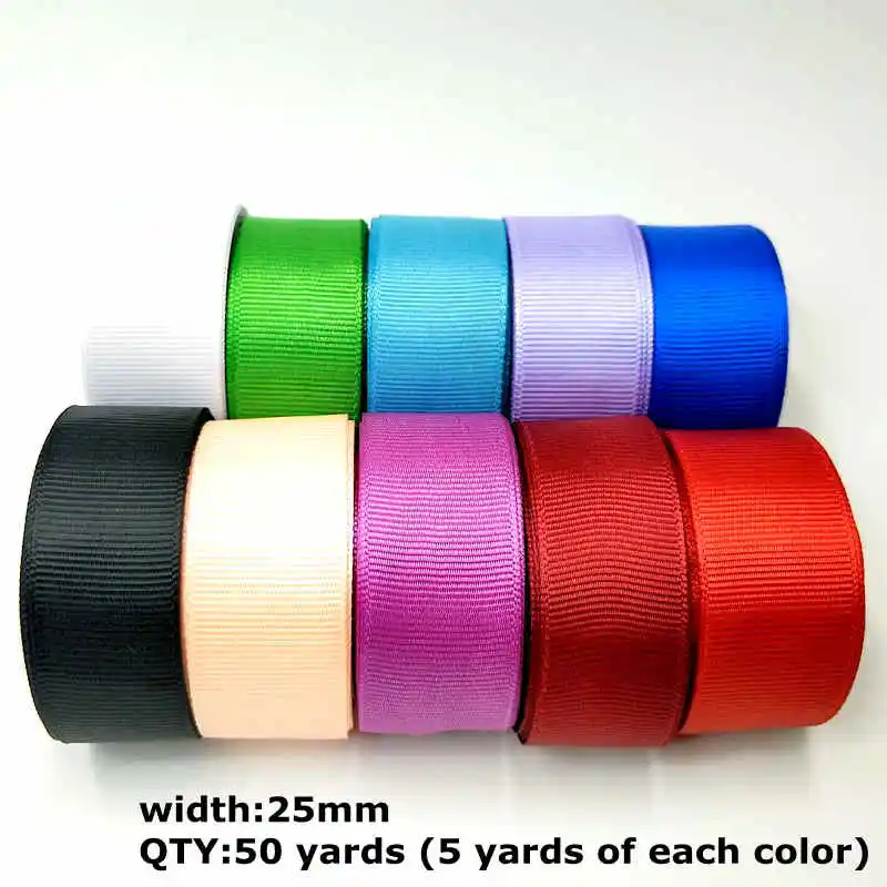

Satin Ribbon Hl 50 Yards 10 Colors/team 25mm Grosgrain Ribbons Wedding Decorations Diy Crafts Making Hair Bows Gift Packing