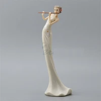 chinese style flute woman band art sculpture female figure statue resin craft home decoration accessories birthday gift r3364