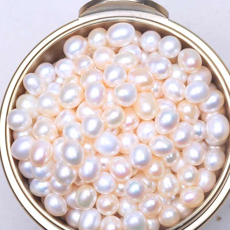 Природный пресноводный Овальный каплевидный белый жемчуг в комплекте с 8 9 мм