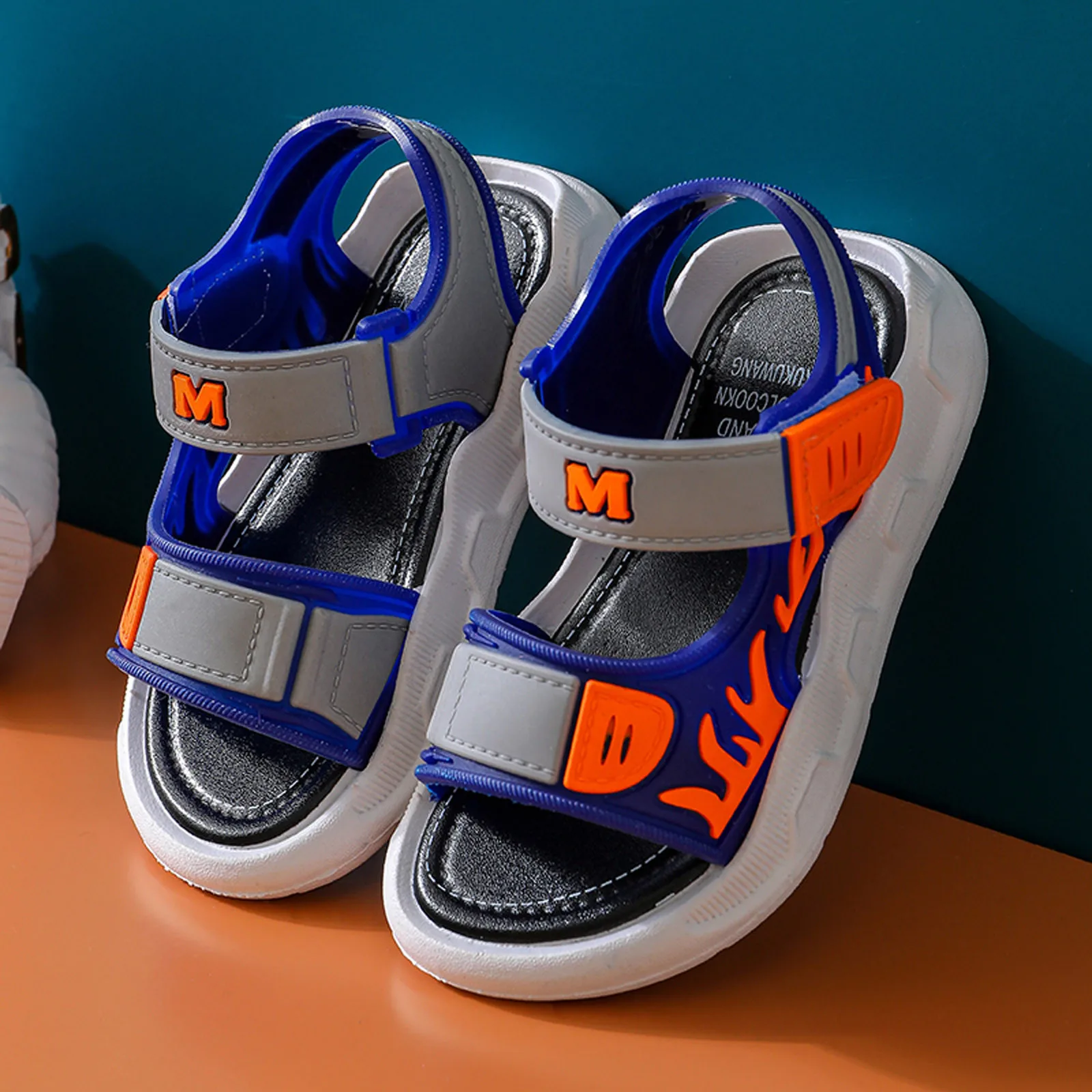 

2021 Children's Summer Boys Leather Sandals Baby Flat Children Beach Shoes Kids Sports Soft Non-slip Casual Toddler Sandals