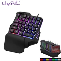 usb wired gaming keypad with led backlight 35 keys sades wide hand rest one handed membrane rgb gaming keyboard for lolpubgcf