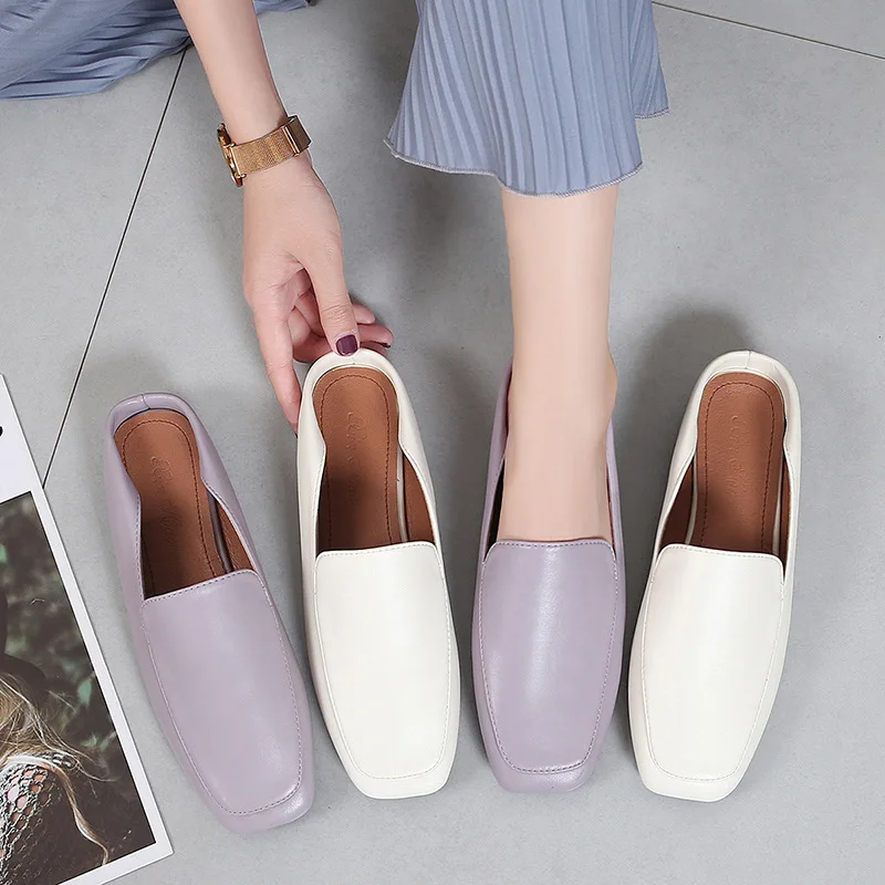 

2020 Brand Designer Women Slippers Slip On Mules Flat Heel Casual Shoes British Classic Slides Summer Footwear