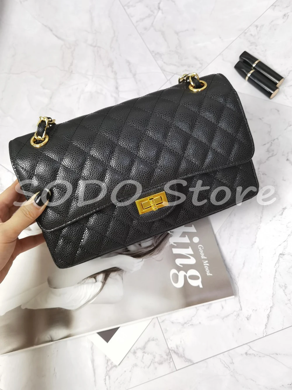 

2021 Classic Fashion Rhombic CF Rectangular Woman Bags Luxury Brand Handbag Famous Designer Genuine Leather Ladies Shoulder Bag