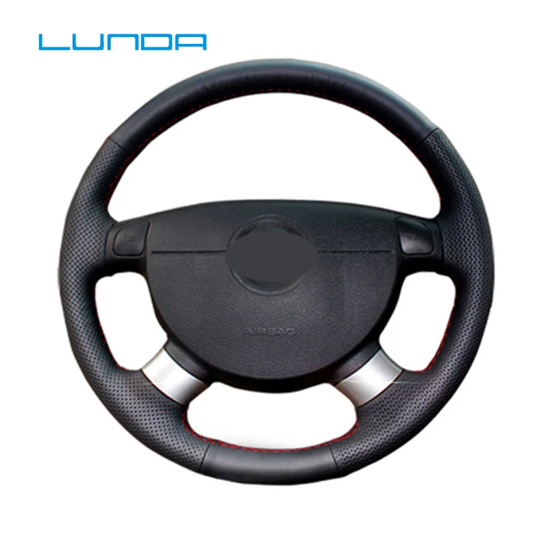 LUNDA Black чехол рулевого колеса автомобиля для Chevrolet Lova Aveo Buick Excelle Daewoo Gentra 2013-2015 Lacetti