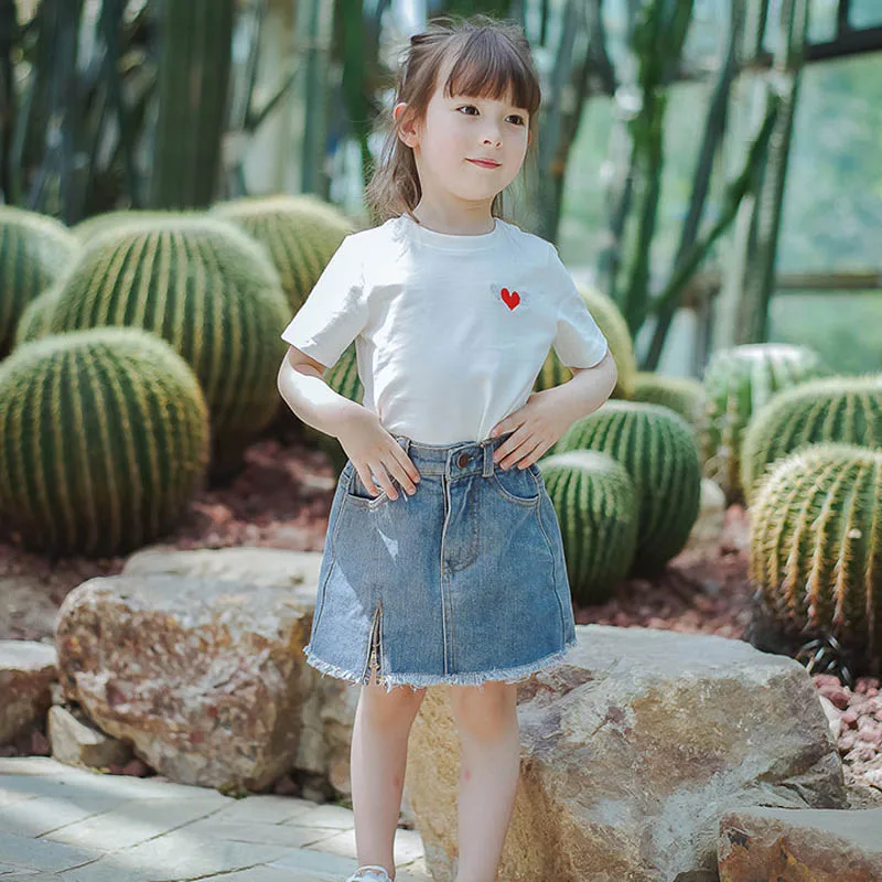 Одежда для маленьких девочек детская джинсовая синяя юбка 2020 г. Модная на молнии