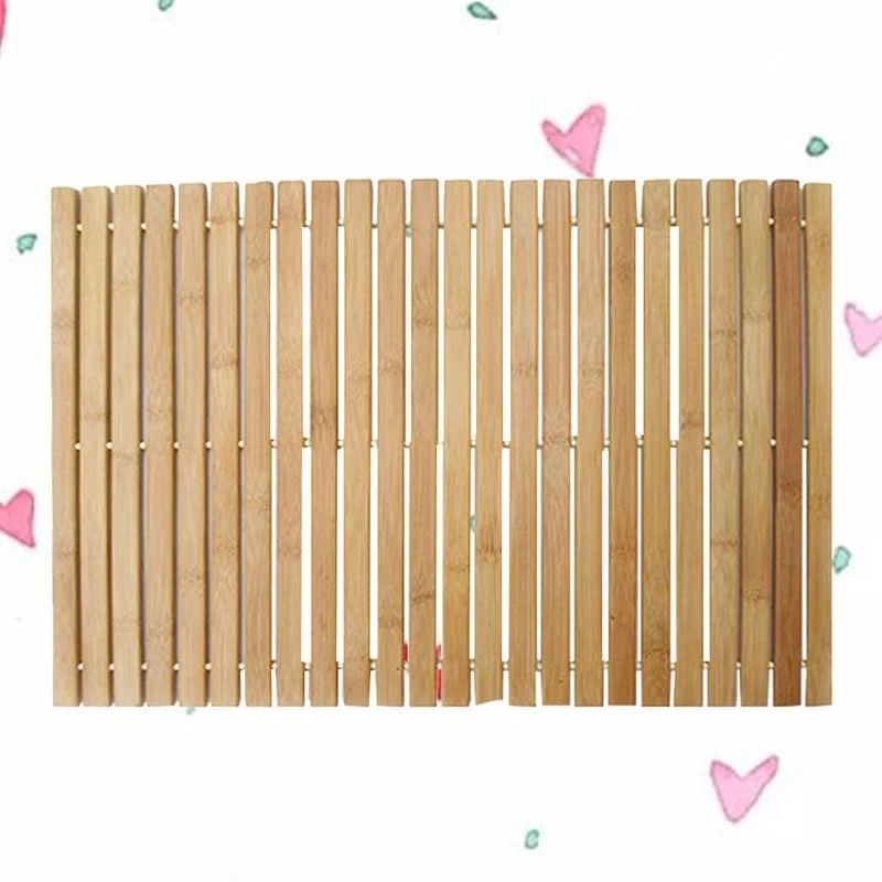 

1 Pc Wooden Stripe Bath Mat Bath Shower Pad Non-Slip Mats Antiskid Mat for Home Bathroom Use (Wood Color)