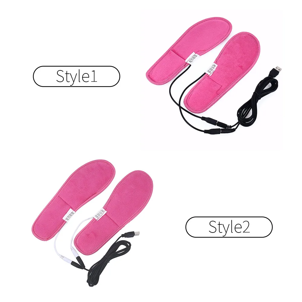 Розовые электрические стельки с подогревом USB для женщин обуви зимние теплые |