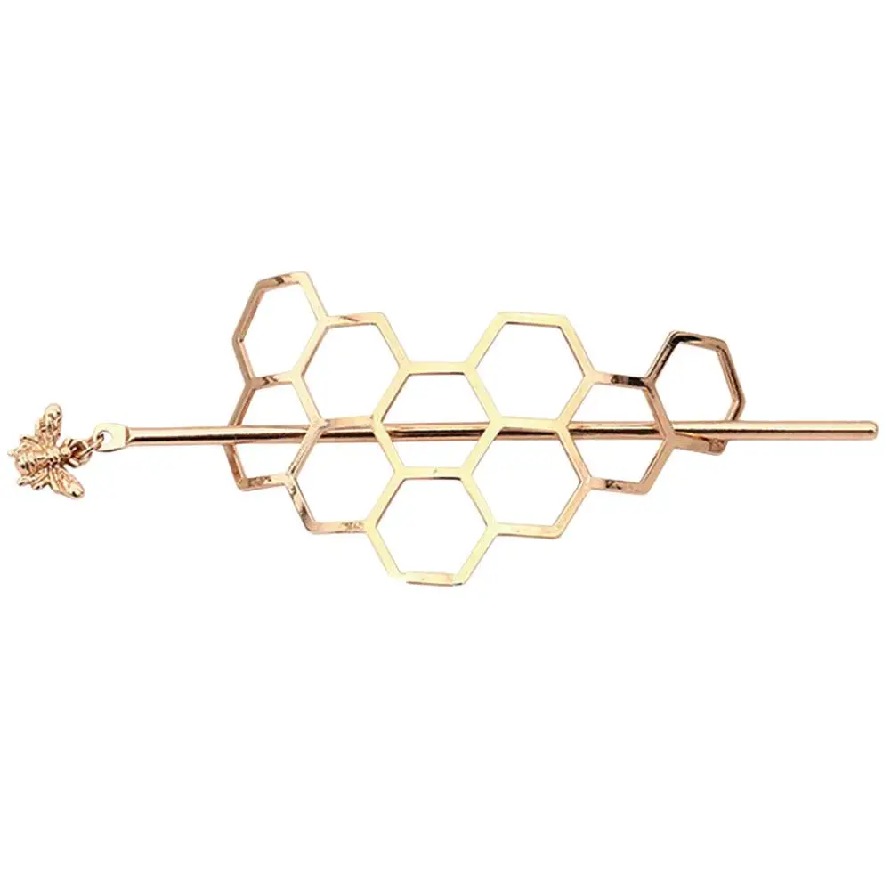 

Honeycomb Twist Bun Hairpin Fashion Insert Comb Hair Ornament Golden Hair Accessories Polygon Women Headpiece Jewelry Fashion