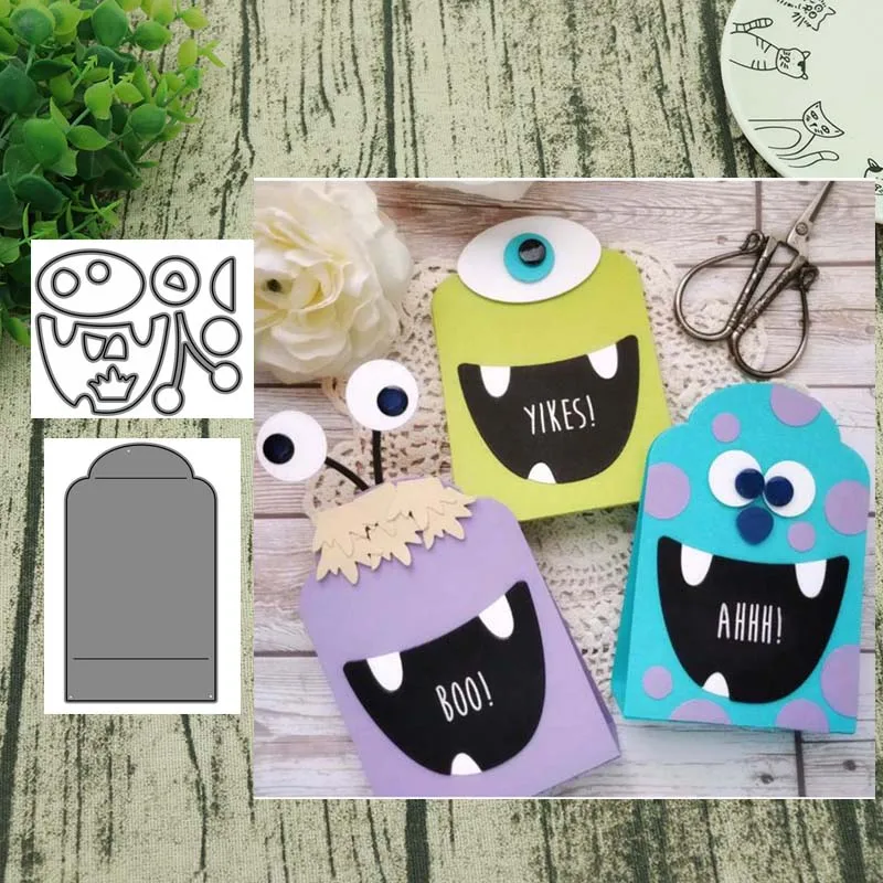 Набор вырубных штампов &quotМонстр тег Трафареты набор сделай сам для бумажные