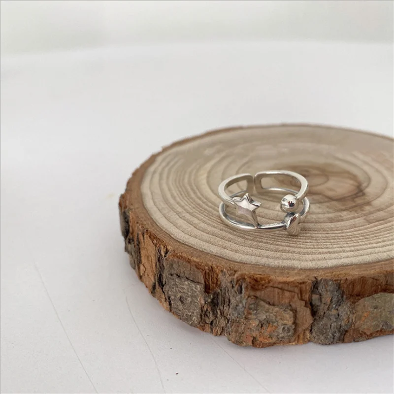 

Korea hollow heart-shaped love peach heart pentagonal planet-shaped ring women's holiday gift party jewelry wholesale