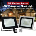 Водонепроницаемый светодиодный уличсветильник 10-100 Вт, прожектор 220 В с пассивным инфракрасным датчиком движения, уличный прожектор для сада и улицы