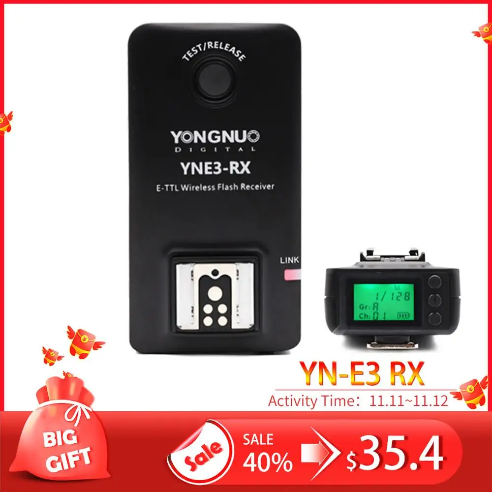 YONGNUO YN-E3-RX YNE3 RX e-ttl беспроводной приемник вспышки для YN568EX II, YN565EX II YN600EX-RT, для Canon 580EX II 600EX-RT, YNE3-RX