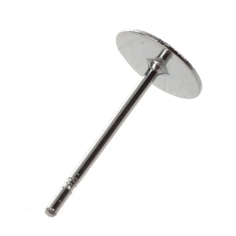 

6mm Steel Flat Simple Mini Earring Posts 50 Pcs