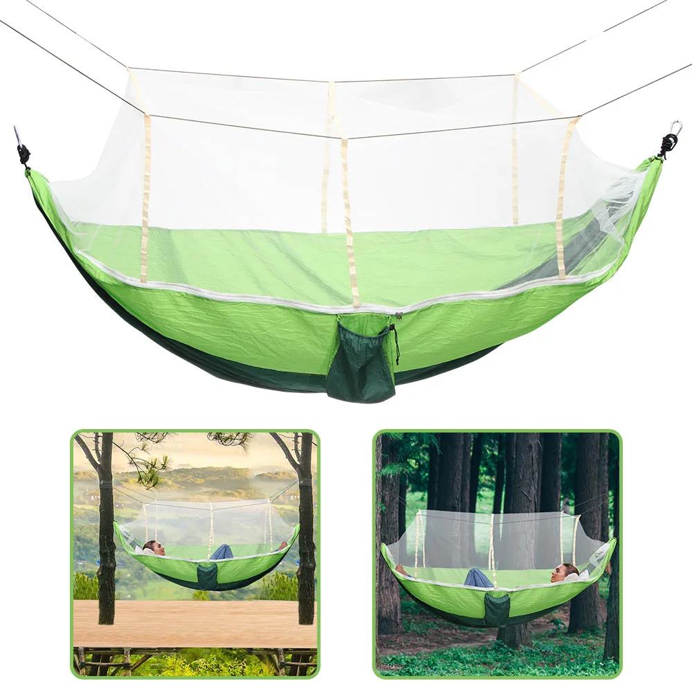 

Ultralight Hammock Go Swing Mosquito Net Double Person Sleeping Bed Outdoor Hunting Camping Portable Hammock Drop-Shipping