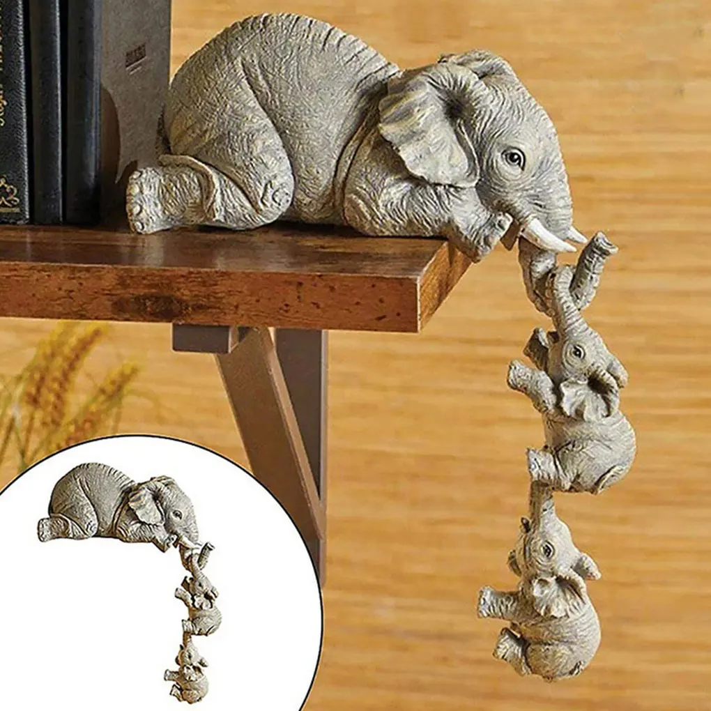 

Слон смолы украшения Проблемные ремесла слон семья Висячие украшения дома офиса гостиной кулон Настольный орнамент