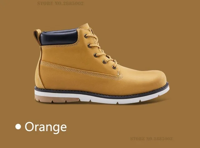Orange 40 Xiaomi/мужские ботинки из воловьей кожи; зимняя обувь; Водонепроницаемая нескользящая резиновая подошва; износостойкие ботильоны; дышащие теплые зимние ботинки - Цвет: Orange 40