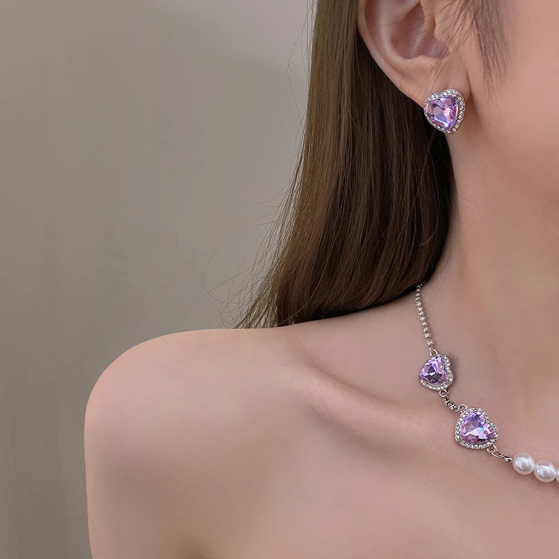 Женские серьги в виде сердца MENGJIQIAO Элегантные корейские милые с жемчугом модные