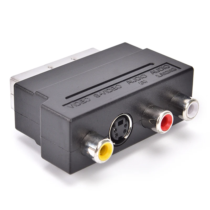 Адаптер RGB Scart на 3 21 pin RCA S-Video Композитный SVHS AV TV Audio для видео DVD рекордера