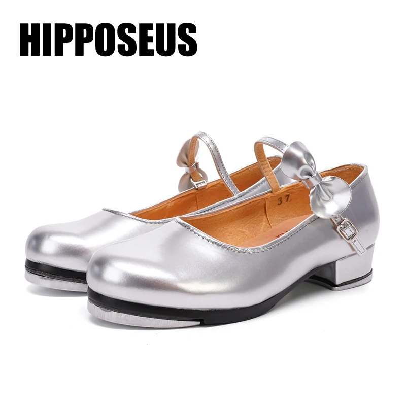 Hipposeus девочек кран Обувь для танцев Для женщин женская обувь с бантиком и бальных