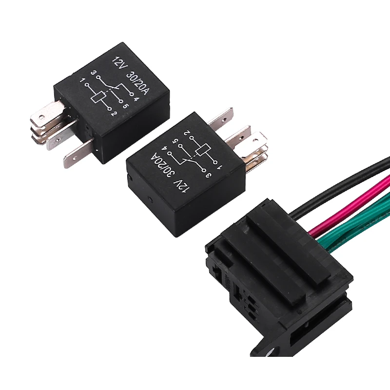 Мини фиолетовое реле 30A12V 24V 4pin/5pin масляный насос кондиционер вентилятор противотуманная фара универсальное реле автомобильное реле