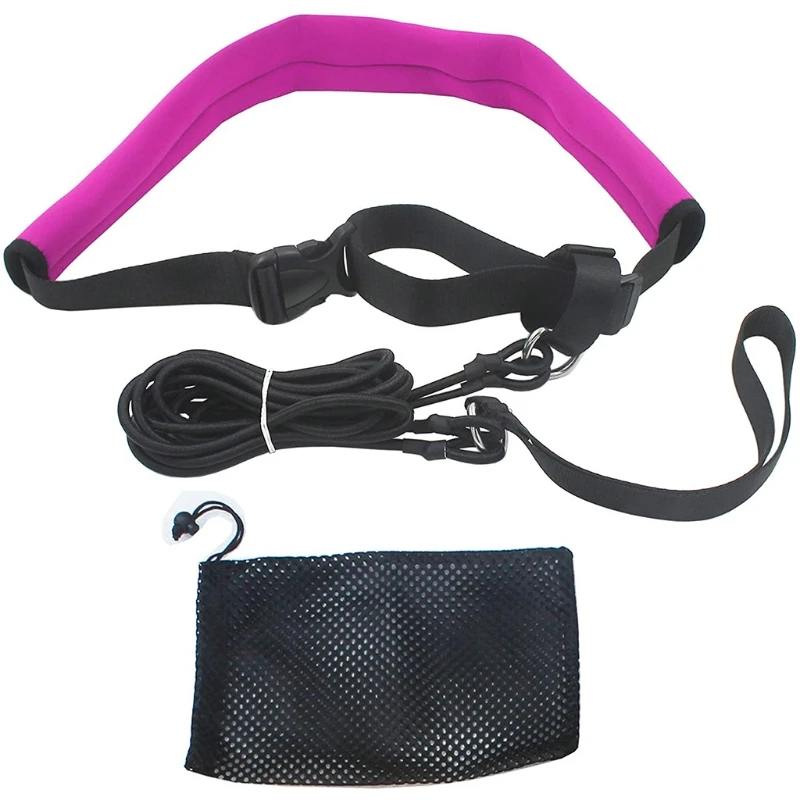 

2m Pool Swim Training Leash Swimming Training Elastic Belt Resistance Tether Set