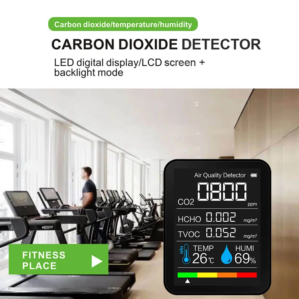 

Portable Air Quality Monitor CO2 Carbon Dioxide Detector Multifunctional USB Rechargeable Intelligent Air Gas Tester