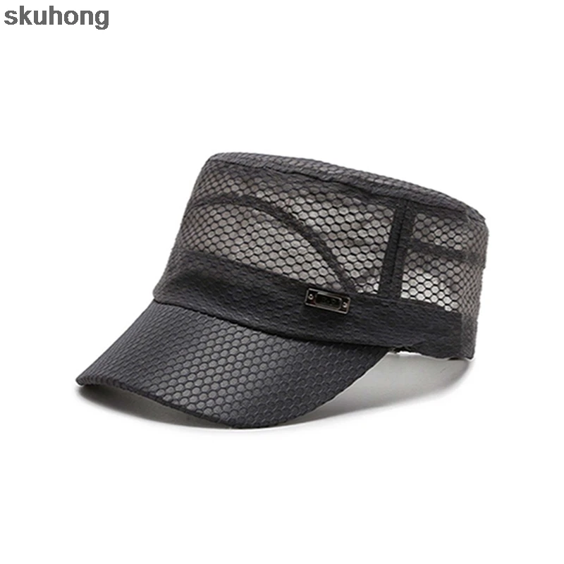 

New Casual Hat Flat Cap Stylish Cap Head Cover Breathable Hollow Classic Mesh Stylish Head Accessories High Quality Hot