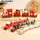 Деревянный Рождественский поезд, искусственное украшение для дома, фигурки, Детские Подарочные игрушки, Рождественский Декор, 2022