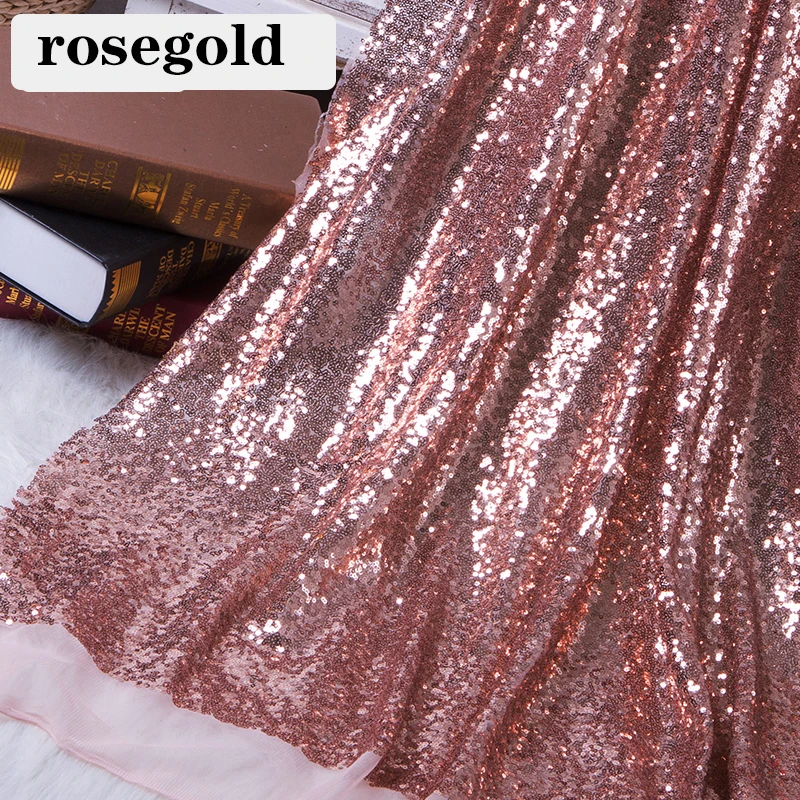 rosegold 1 м/2 м DIY 3 мм Ткань блесток блестка золото серебро блестки ткань для платья сцены вечерние украшения свадьбы - Цвет: rosegold