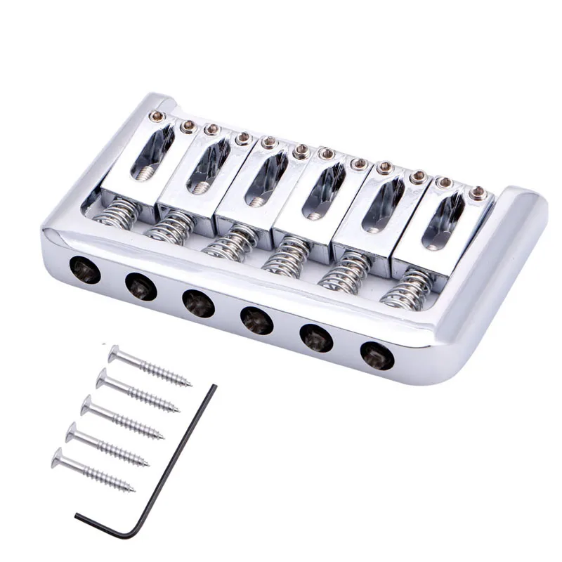

Chrome Electric Guitar Hardtail Top Load Bridge 6 String Fixed Hard Tail Parts