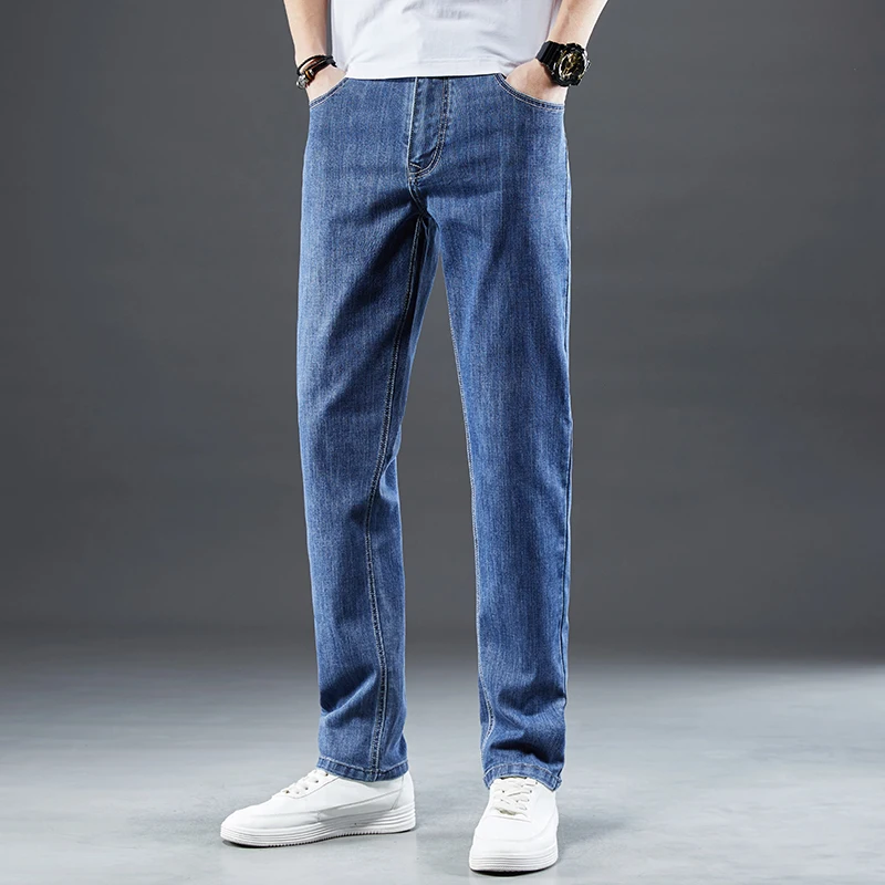 

2021 Casual Business Wide leg oversize Men's pants baggy Jean cargo denim overalls Trousers Jeans for men