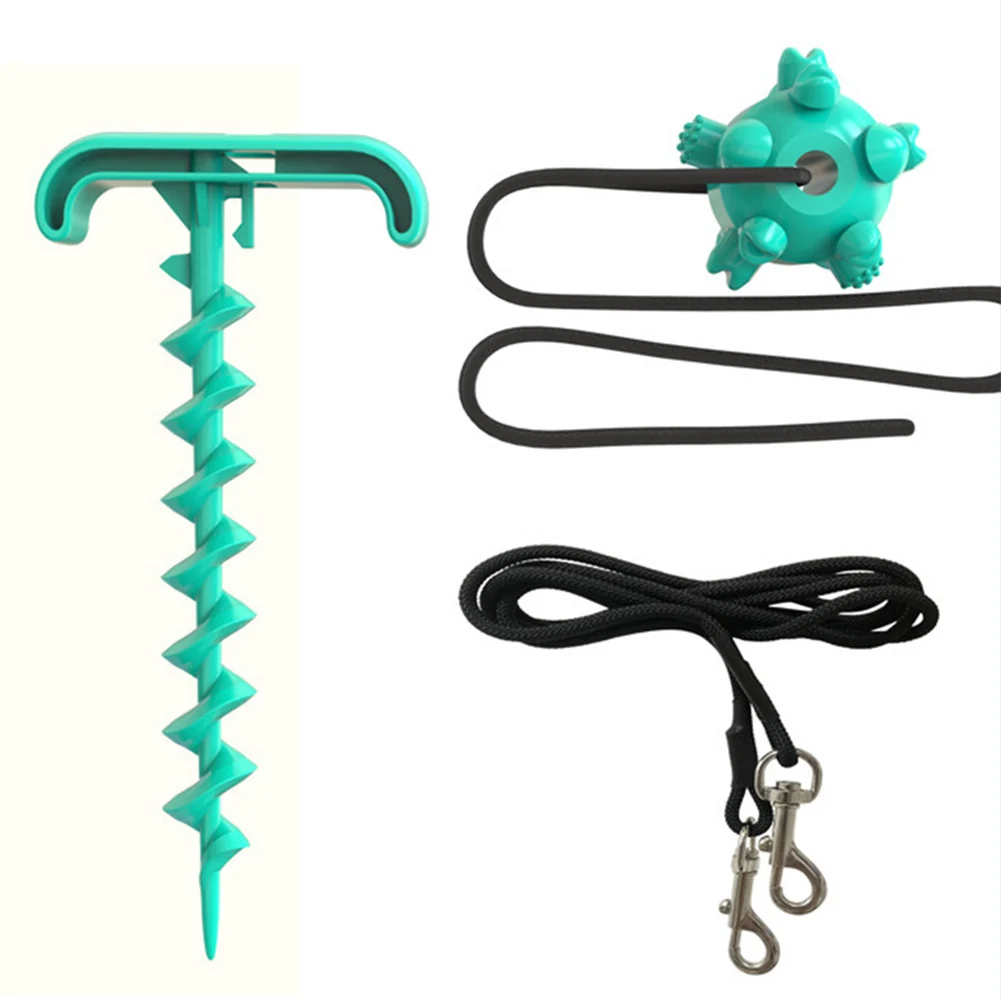

2021 New Dog Tie out Cable and Stake Dog Chew Pull Rope Stake Molar Ball Suitable for Dogs Pile bite Toys Pet Puppy Supplies