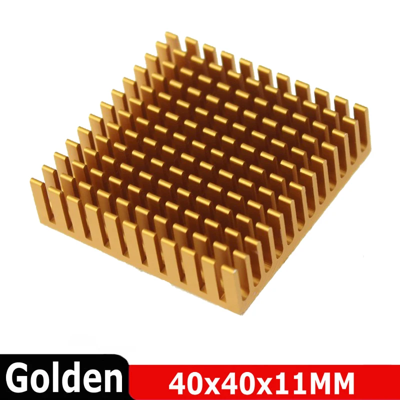 Golden 40x40x11mm 10 шт. 40x40x11 мм 10 мм 40 мм радиатор алюминиевый радиатор охлаждения охладитель экструдированный Radiztor w/лента для Led светильник транзистор - Цвет: Golden 40x40x11mm