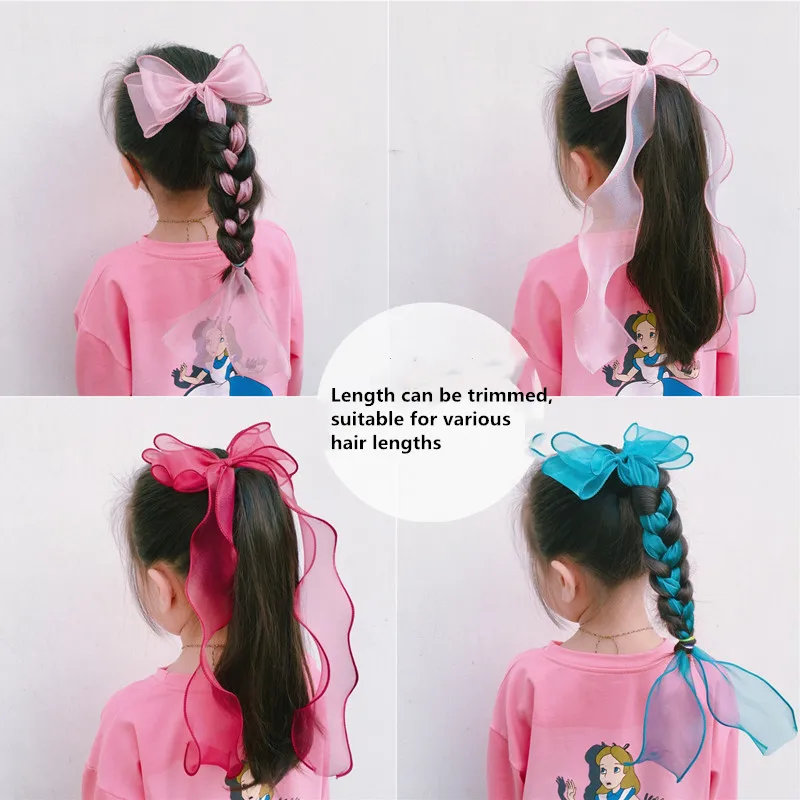 

High Quality Large HairgripsFor Girls Hairpin Colorful Bright Silk Bow Ribbon Chiffon Barrette Hair Clips Kid Hair Accessories