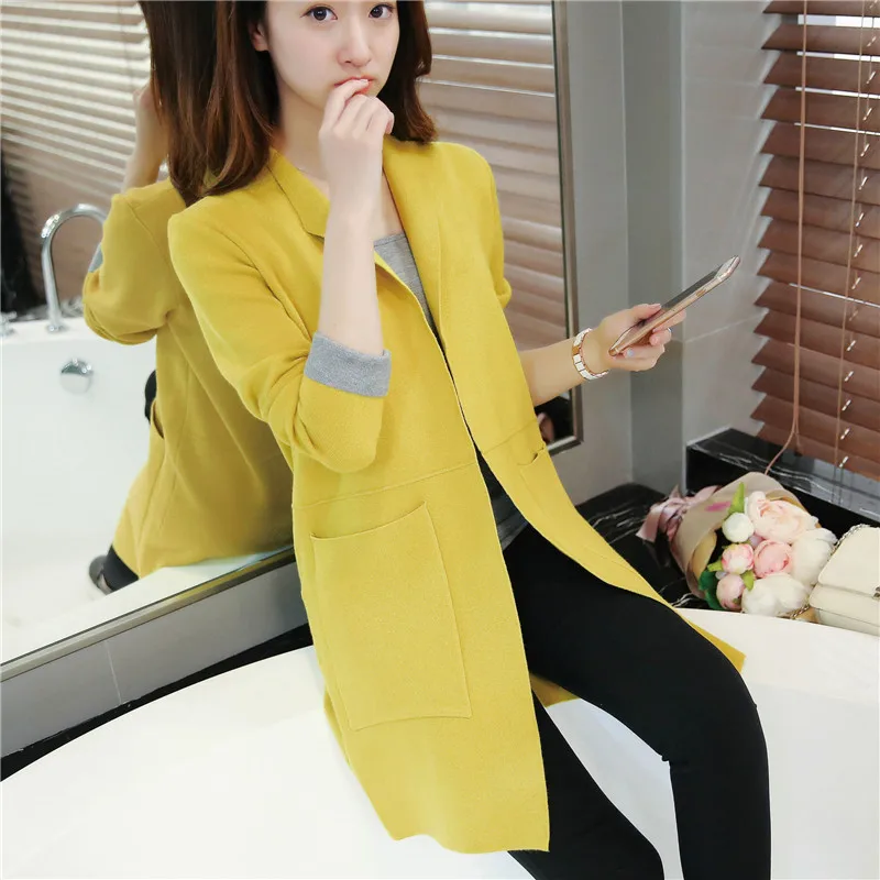 2020 Korean Autumn New Fashion Women Cardigans Casual Loose Pockets Long Sweaters Female Sleeve Knitted Outwear 62847 |