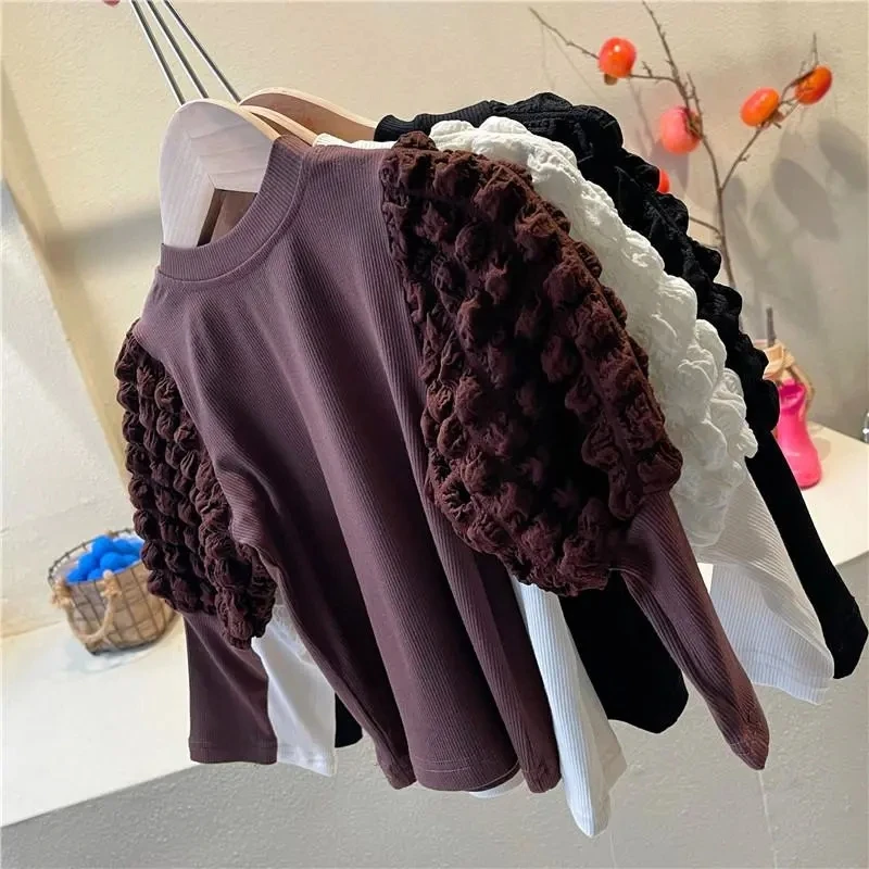 Girls Bottoming Shirt New Style Little Girl Outer Wear Fashion T-shirt Girl Baby Long-sleeved Top Tees Autumn Kids Clothes