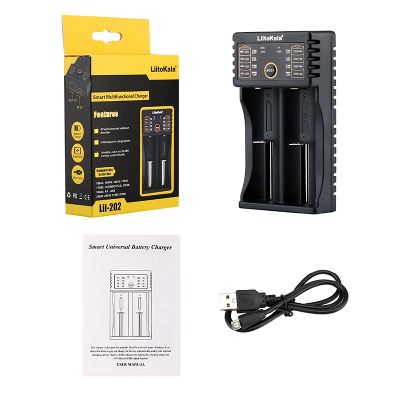 Зарядное устройство LiitoKala для аккумуляторов 18650 26650 16340 RCR123 14500 LiFePO4 1 2 в Ni MH CdRechareable