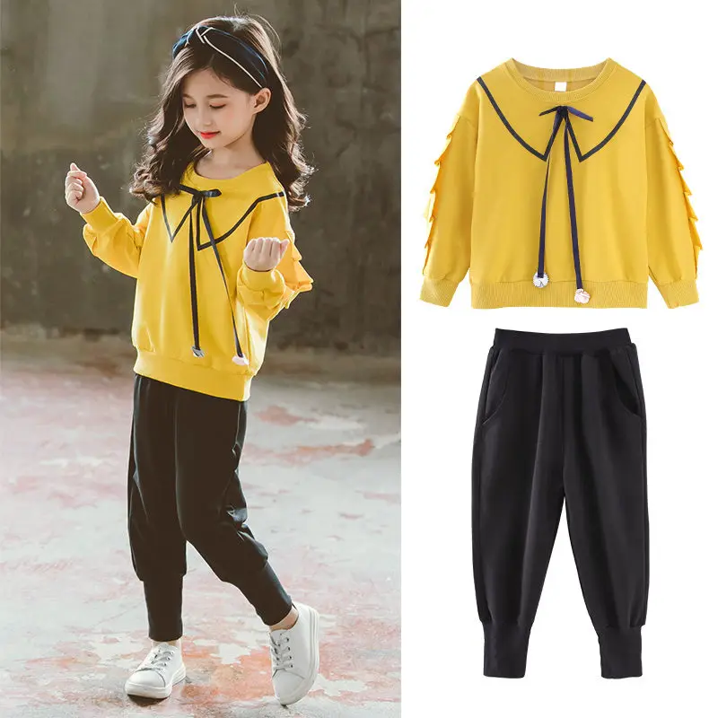 Новинка весенний комплект детской одежды модный спортивный костюм для девочек
