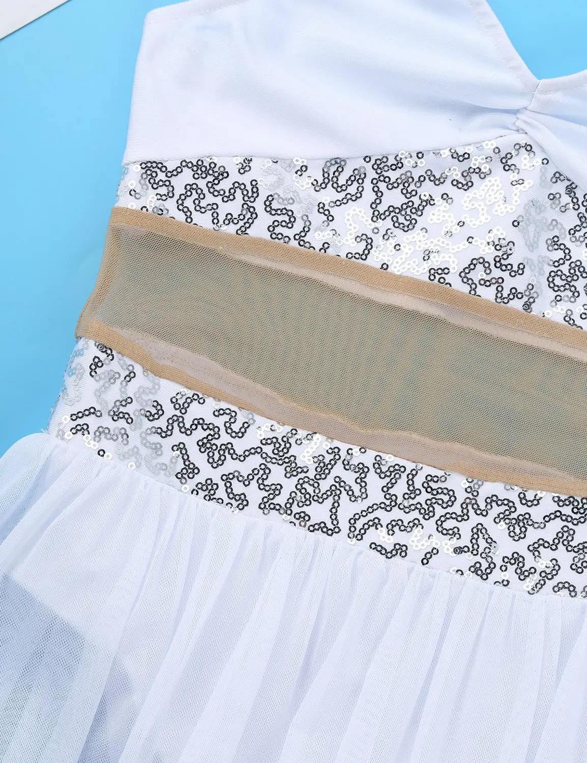 Halter Sequins Stretchy Mesh Ballet Gymnastics Leotard Girls Figure Skating Dress Kids Contemporary Lyrical Dance Costumes | Тематическая