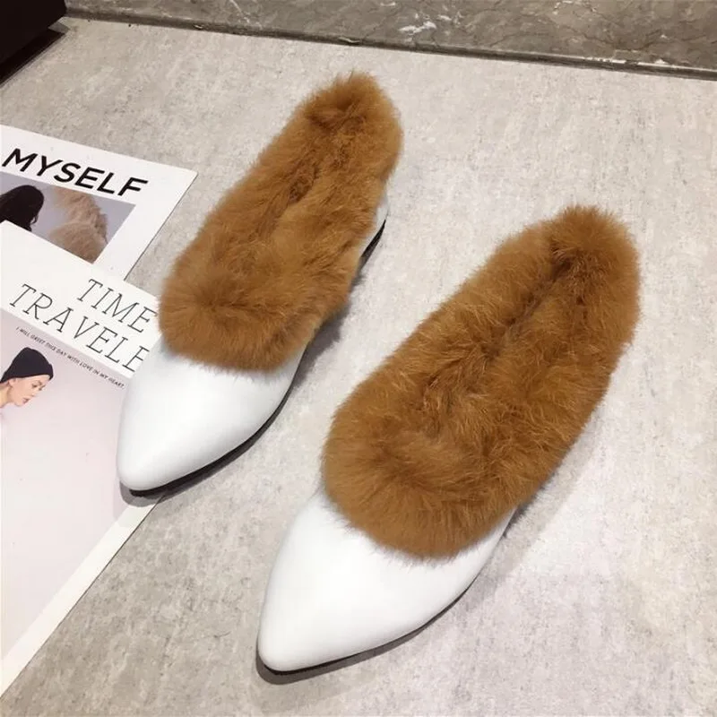 2020 Woman Warm Snow Boots Microfiber Surface Winter Flat Shoes Ladies Fur Ankle Boots Fashion Moccasins Footwear New Plus Size