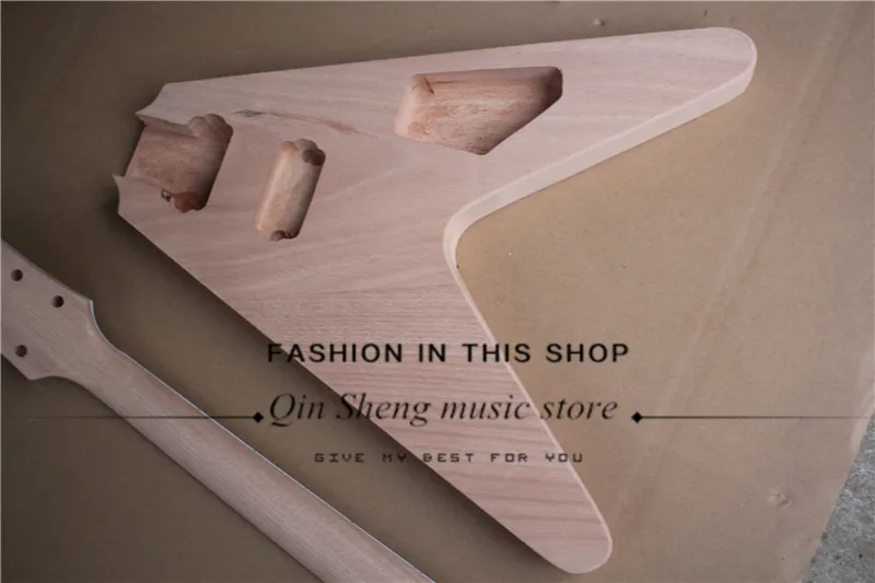 Электрическая гитара V образной формы на заказ с фабрики полуготовая корпус и шея