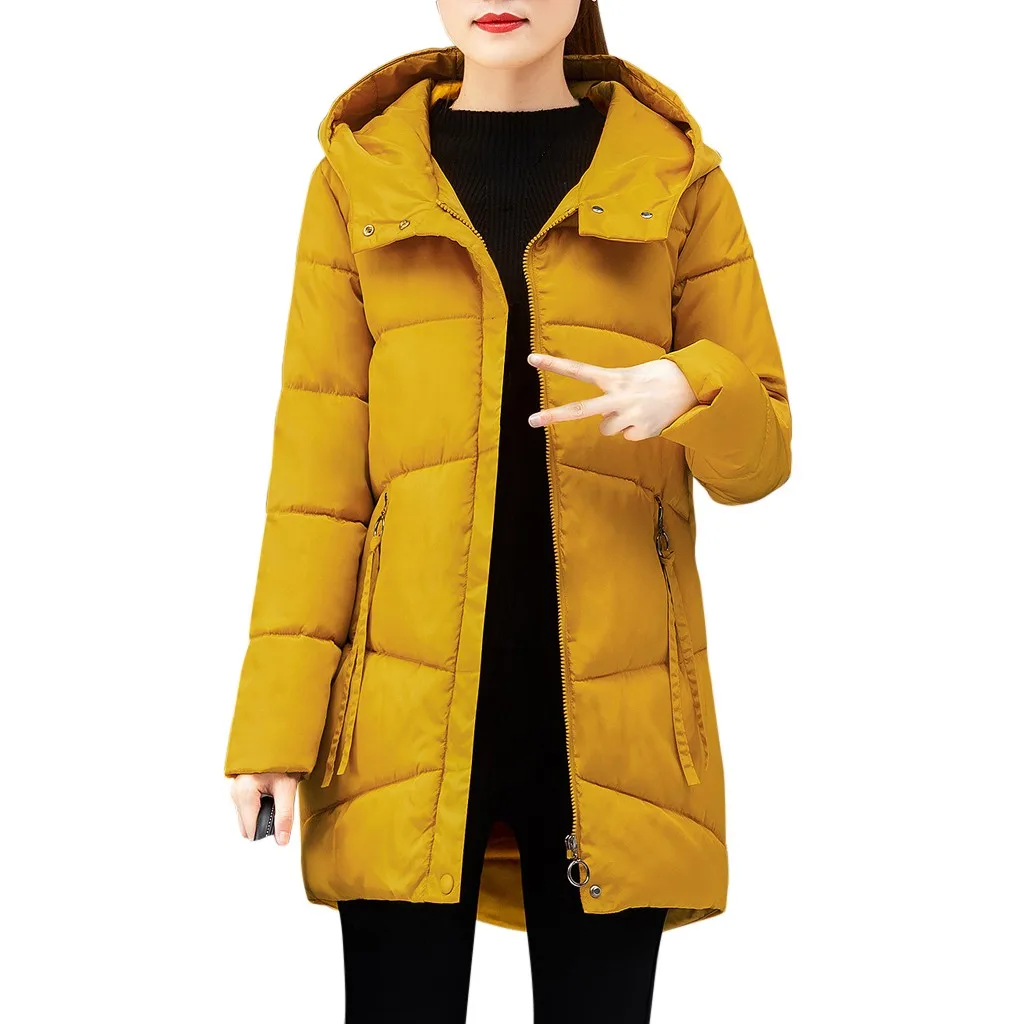 Женское пальто с капюшоном длинное парка негабаритная цветная куртка средней