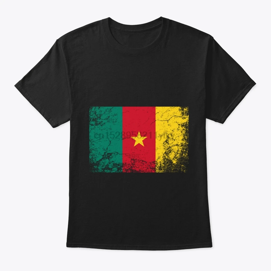 Мужская футболка камерунский Национальный флаг винтажный подарок L футболки