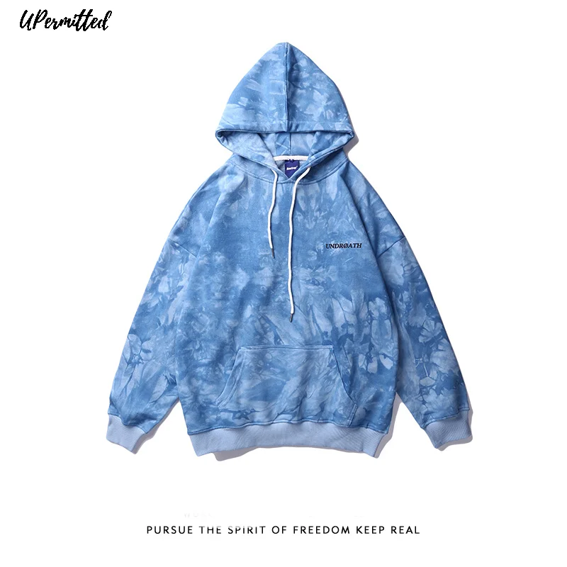 2021 Spring Autumn New Tie Dyed Men Hoodie Casual Loose Man Sweatshirt Male Sports Running Suit American Hip Pop Fashion Tops | Мужская