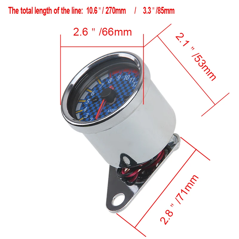 Posbay LED подсветка мотоцикла Тахометр 0 16000 об/мин подходит для Yamaha Harley Honda мотоцикл