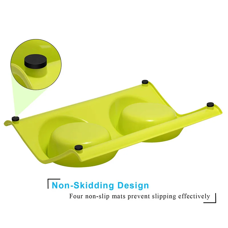 

Newly Double Dog Cats Bowls Stainless Steel Pet Bowls No-Spill Food Water Feeder Cats Small Dogs CLA88