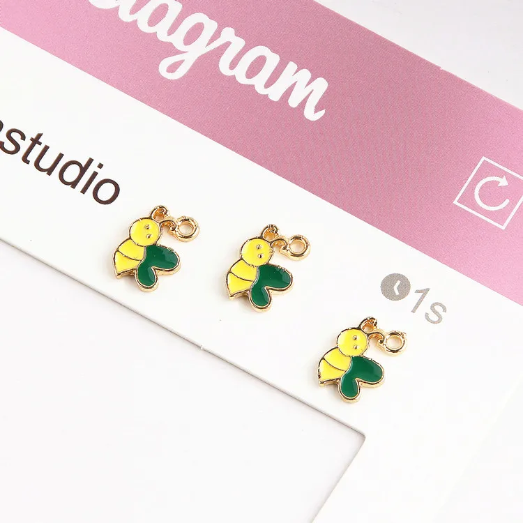 10 шт./лот очаровательные эмалевые подвески в форме цветка пчелы модные ювелирные